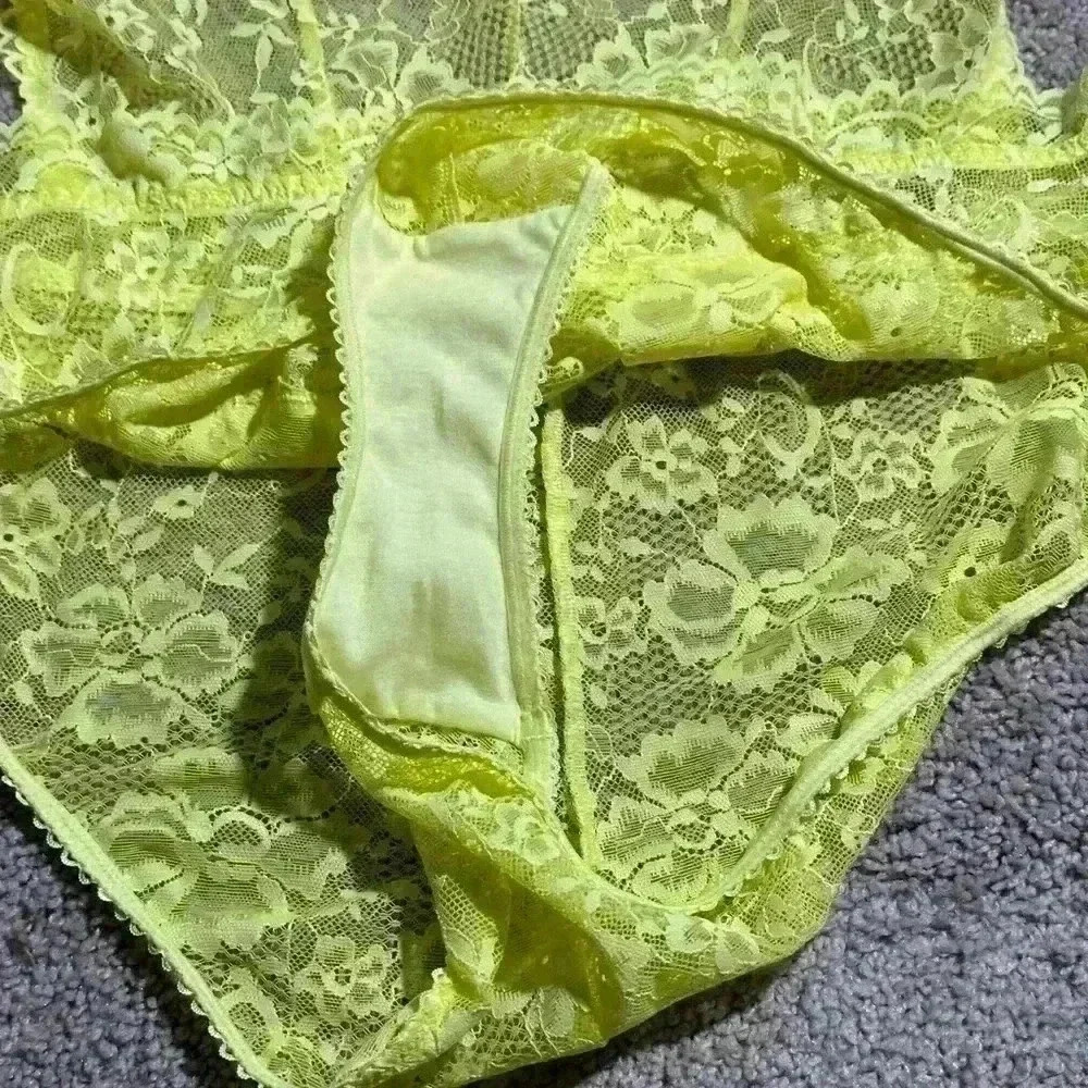 Savage X Fenty Lime/yellow lace teddy bodysuit plus size 3X - Picture 4 of 6